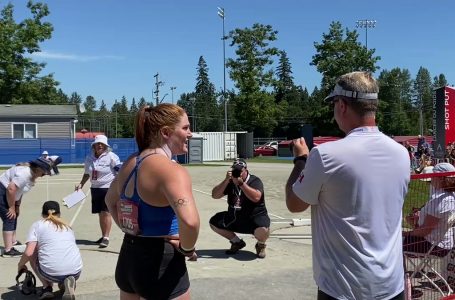 Sarah Mitton crushes own Canadian record in women’s shot put with world’s best throw this season
