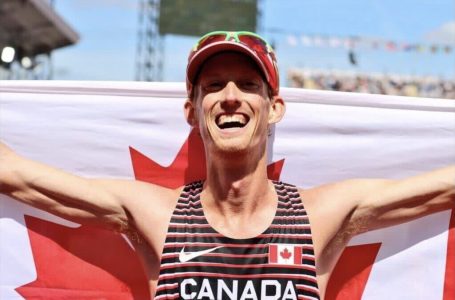 Canadian race walker Evan Dunfee wins gold at Commonwealth Games with record-setting performance
